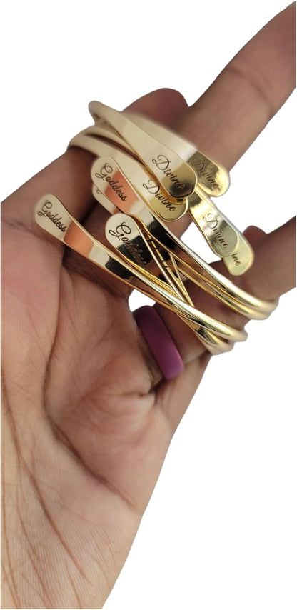 Beaditwearitloveit Brass Cuff Bracelets Set, African Brass Bangles for Women, Hammered Ends Stacking Bracelets, Boho Tribal Cultural Jewelry