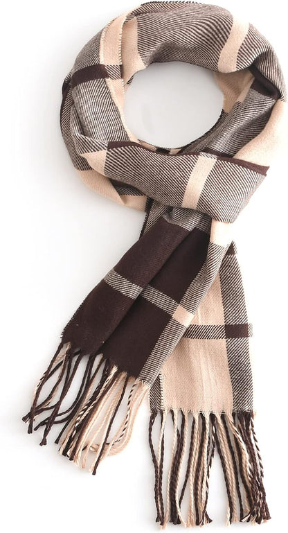 Vimate Plaid Scarf for Men Women Super Soft Classic Tartan Checkered Neck Scarves
