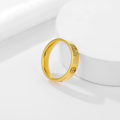 Women'S Stainless Steel Wedding Ring 18K Gold Love Ring Friendship Engagement Wedding Jewelry, Promise Ring Mother'S Day Christmas Birthday Gift, Size 5-10