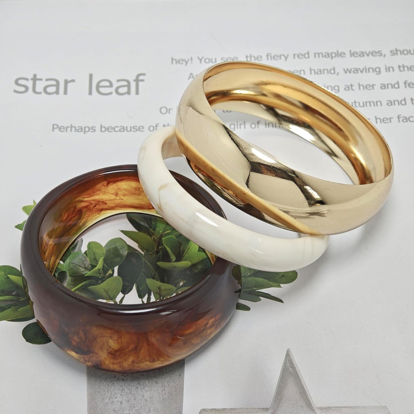Chunky Acrylic Bangle Gold Bracelets Set for Women Resin Bangle Bracelet Set Big Thick Wide Statement Stacking Bangle Bracelets