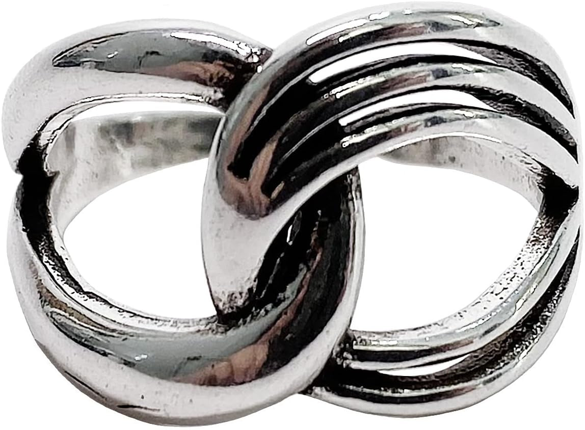 Handmade Vintage 925 Sterling Silver Wide Band Rings for Women/Men,Adjustable Thumb Finger Ring