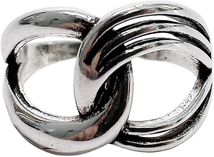 Handmade Vintage 925 Sterling Silver Wide Band Rings for Women/Men,Adjustable Thumb Finger Ring