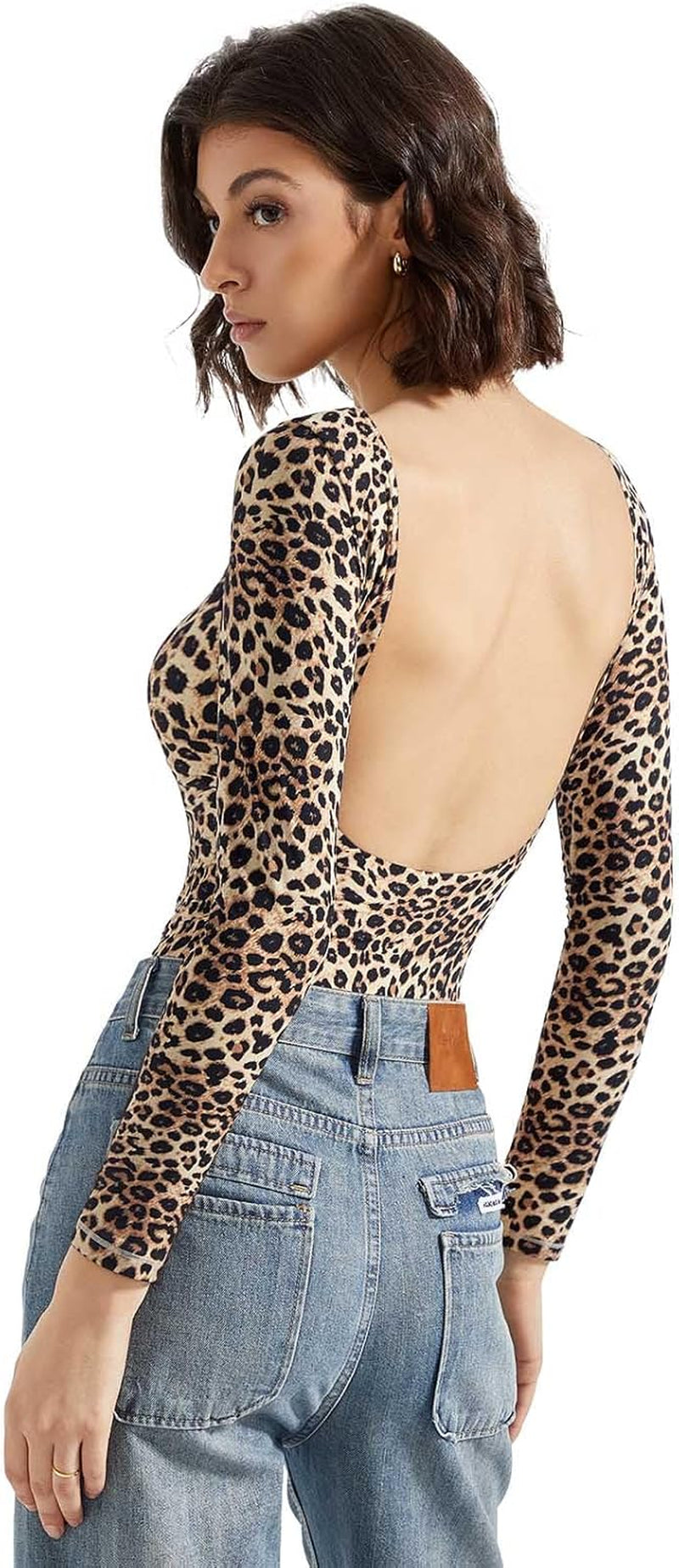 Y2K backless bodysuit double lined construction detail