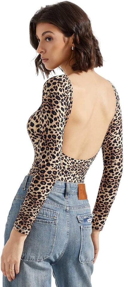 Y2K backless bodysuit double lined construction detail