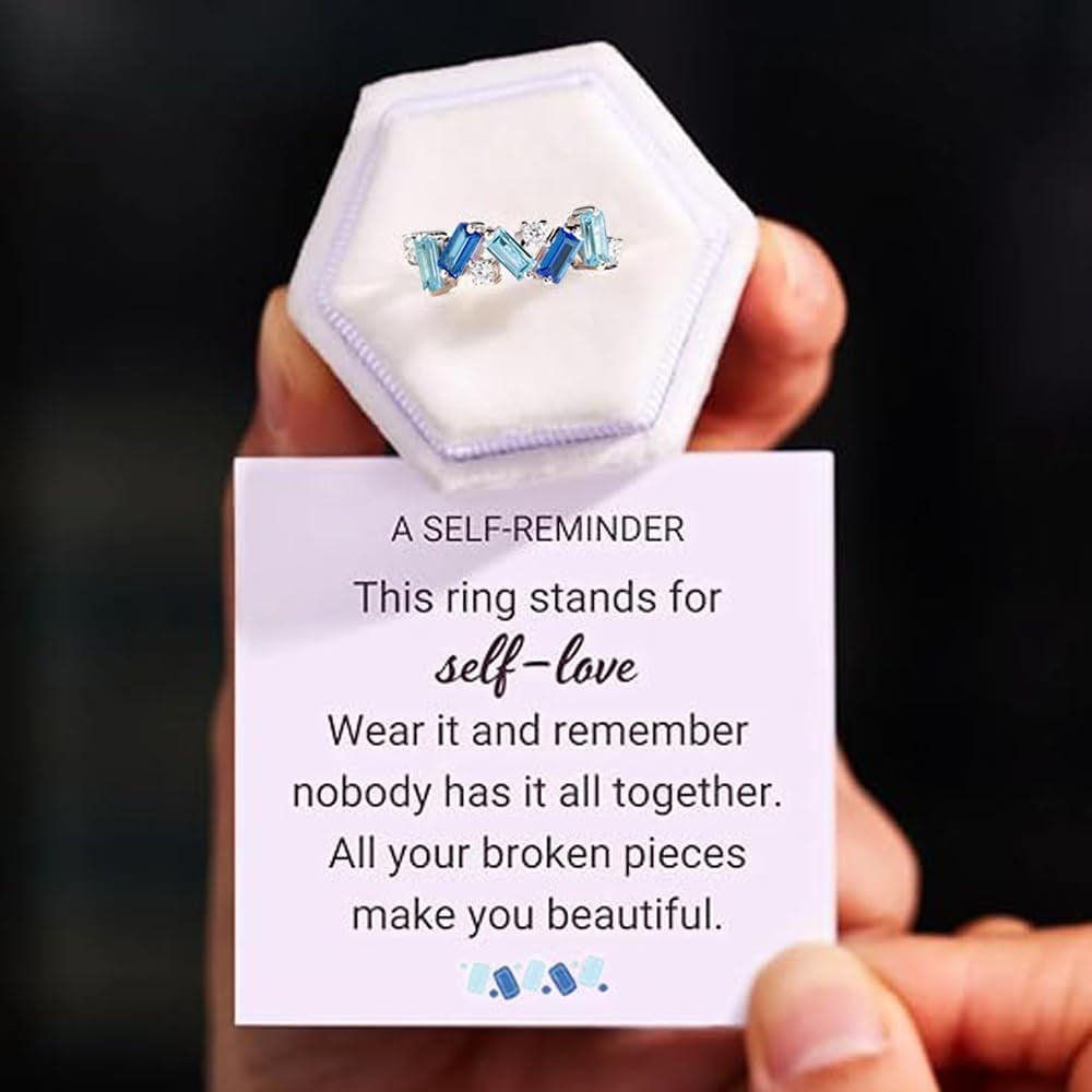 LIU JUN for Memorial - Tiny Heart with Wings Ring, Missing You Always I'Ll Hold You in My Heart Rings Lost Loved One Loss Miscarriage Memorial Jewelry Gift