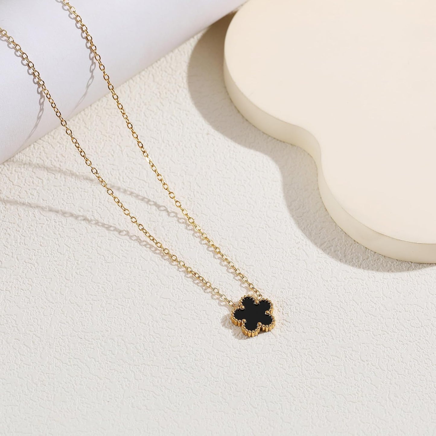 Four Leaf Clover Bracelet Set for Women - 18K Gold Plated Flower Lucky 4 Leaf Necklace Bracelet Earrings Jewelry Sets Gift for Women