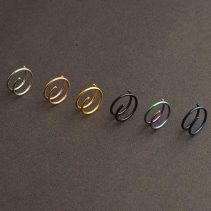 Vitaltyextracts Double Hoop Nose Ring 6Pcs Hypoallergenic Improved Softness Surgical Steel. 20 Gauge Spiral Nose Hoop Thin Nose Piercings Stainless Steel Body Jewelry for Women 0.8Mm*8Mm