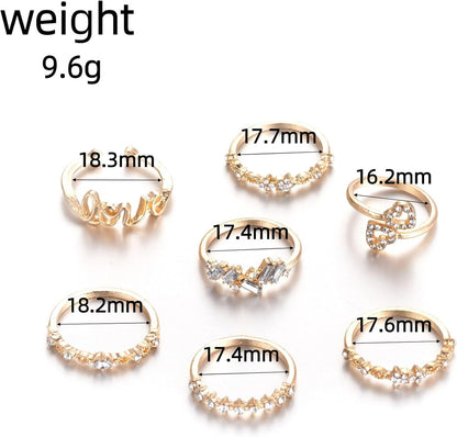 FUTIMELY Boho Retro Stackable Rings Sets for Women Knuckle Joint Finger Knuckle Nail Ring Sets Moon Stars Stack Preppy Statement Rings Cute Trendy Stuff Jewelry