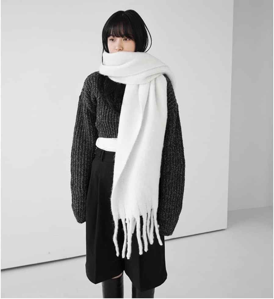 Large Chunky Scarf Oversized Fluffy Scarves Blanket Big Wool Thick Winter Warm