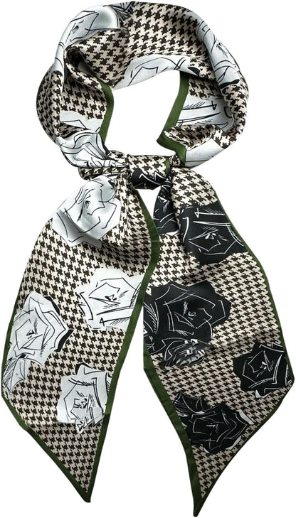 Head Scarf Hair Neck Scarves for Women Purse Bag Scarfs for Handbags Silky Long Thin Satin Headscarf Fashion