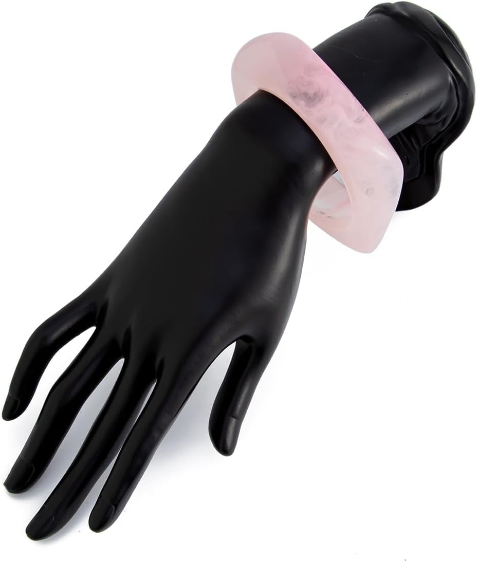 Chunky Acrylic Transparent Candy Color Geometric round Square Cuff Bangle Bracelet Set for Women Resin Wristband Statement Jewelry