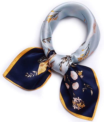 ANDANTINO 100% Mulberry Silk Scarf -21” Lightweight Square Neckerchief – Breathable Digital Printed Scarves with Gift Packed