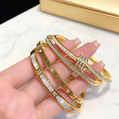 5-Piece Elegant Stainless Steel Bracelet Set, Fashionable Classic Design, Gold Bead Bracelets for Men and Women, Non Tarnish Bangle, Elegant Bracelet Set for Everyday and Formal Wear