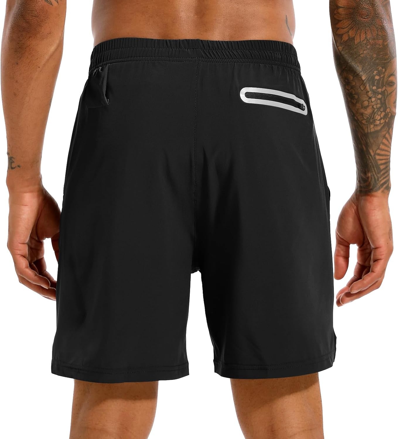 TENJOY 7 inch athletic running shorts side profile with pockets