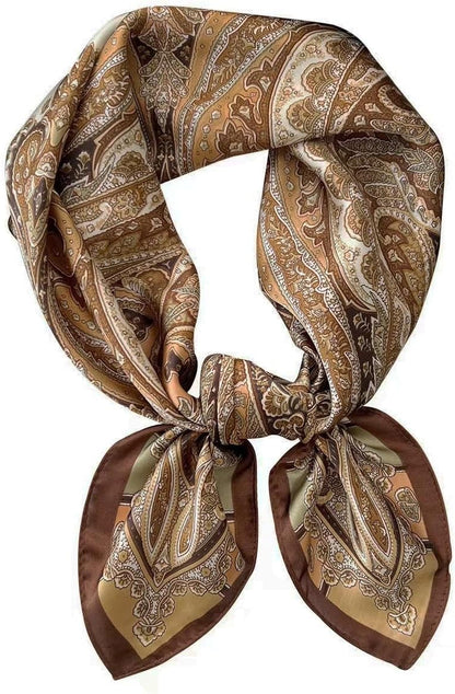 Hexchasty Head Hair Scarf Satin Silk Feeling Scarves for Women Lightweight Fashion Bag Purse Scarf for Handbags Accessories