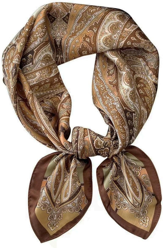 Hexchasty Head Hair Scarf Satin Silk Feeling Scarves for Women Lightweight Fashion Bag Purse Scarf for Handbags Accessories