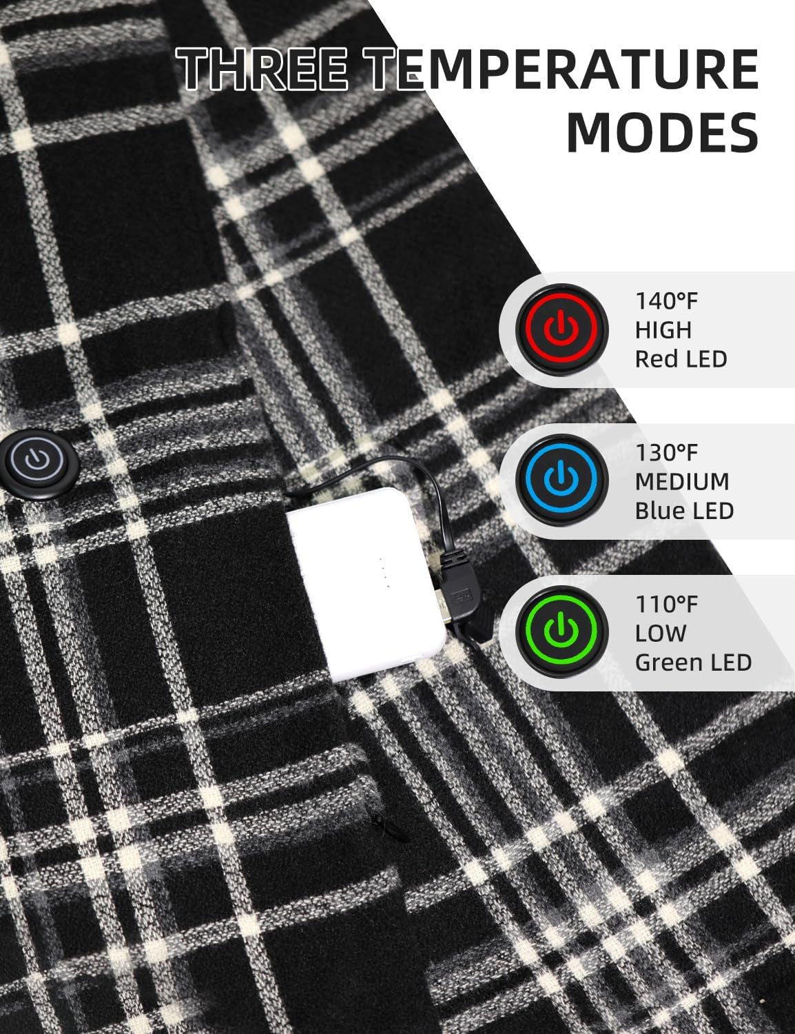 Heated Scarf for Women and Men with Portable Rechargeable Battery, Electric Neck Scarf for Cold Weather Winter