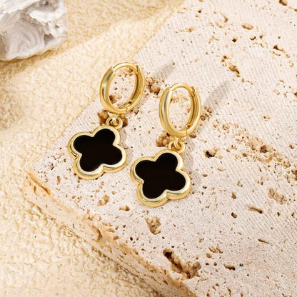 Gold Cherry Bow Heart Drop Dangle Earrings, Huggie Hoop Style, Hypoallergenic Non Tarnish Delicate Ribbon Butterfly Design Dainty Shiny Sensitive Ear for Women Gifts