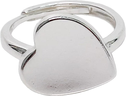 Handmade Vintage 925 Sterling Silver Wide Band Rings for Women/Men,Adjustable Thumb Finger Ring