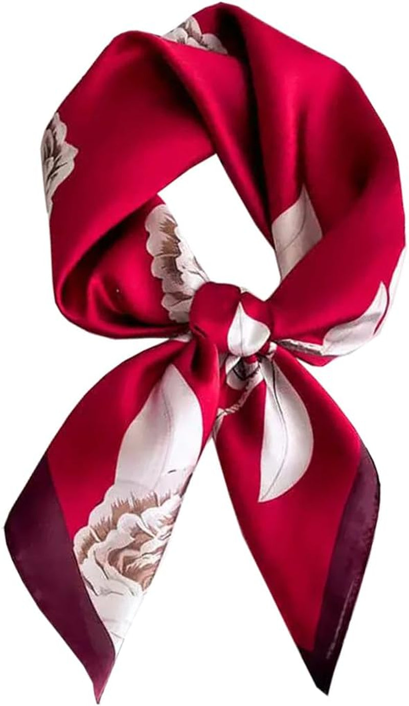 ANDANTINO 100% Mulberry Silk Square Scarf for Hair-25.6" X25.6'' Women Men Natural Silk Neckerchief Digital Printed Headscarf