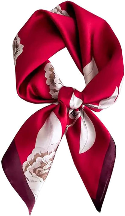 ANDANTINO 100% Mulberry Silk Square Scarf for Hair-25.6" X25.6'' Women Men Natural Silk Neckerchief Digital Printed Headscarf