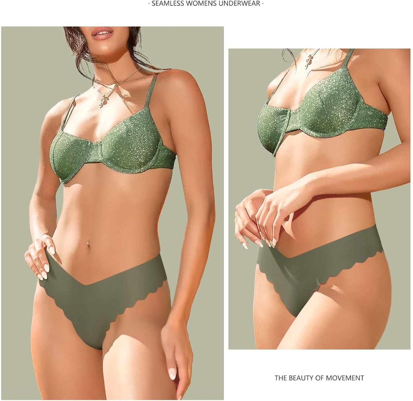 Silky invisible g-string thong panties with unique 3D tailoring and v-waist