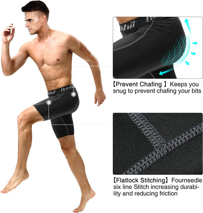 Runhit compression shorts flatlock stitching seam detail