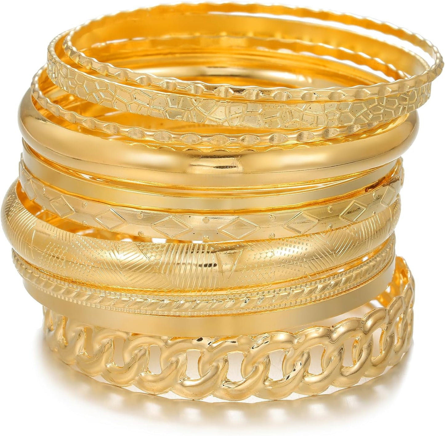 Boho gold stackable bracelets jewelry set for any occasion