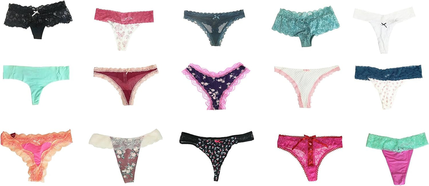Folded multicolor thong and g-string underwear collection