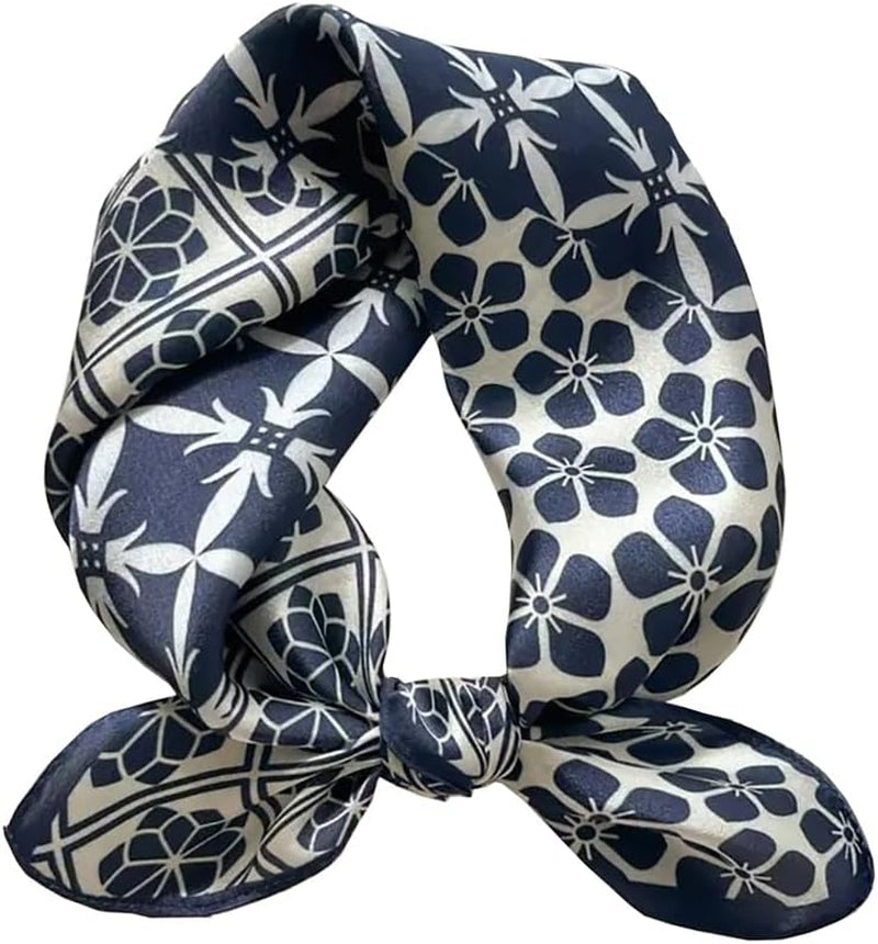 ANDANTINO 100% Mulberry Silk Square Scarf for Hair-25.6" X25.6'' Women Men Natural Silk Neckerchief Digital Printed Headscarf