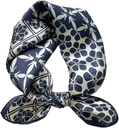 ANDANTINO 100% Mulberry Silk Square Scarf for Hair-25.6" X25.6'' Women Men Natural Silk Neckerchief Digital Printed Headscarf