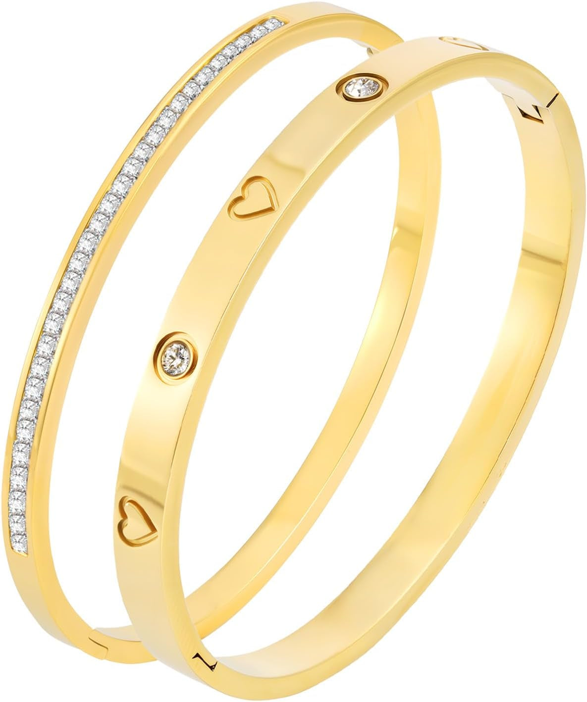 18K gold plated love bangle bracelets perfect friendship gift set