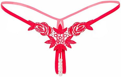 Women Panties Low Waist Thongs Underwear Panties Lingerie for Women for Sex, Womens Sexy Pendant Pearl G String