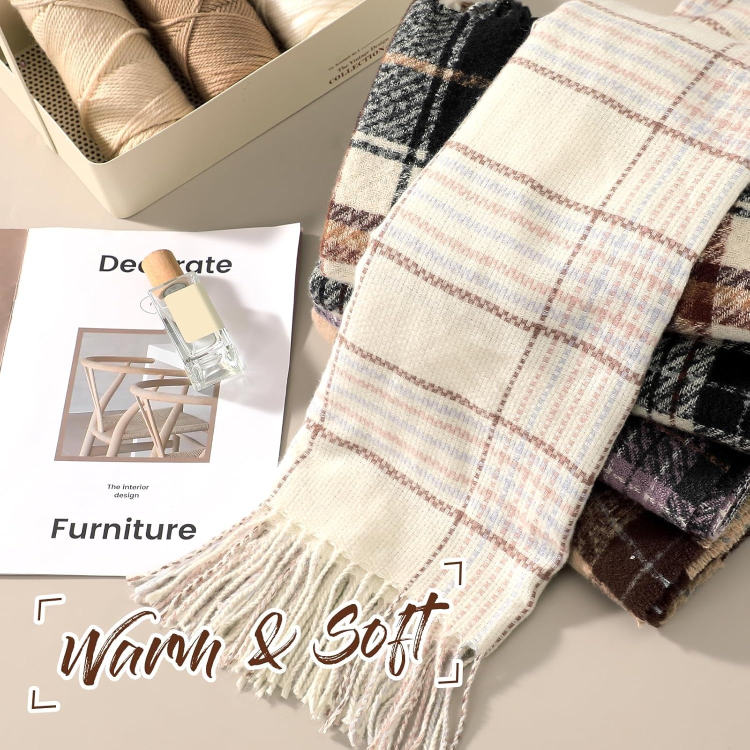 Clothirily Women'S Winter Scarf - Warm Pashmina Shawls and Wraps for Evening Dress Winter Fashion Scarves Ladies Gifts