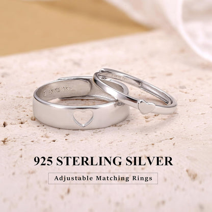 Sterling silver engagement wedding ring set for bride and groom