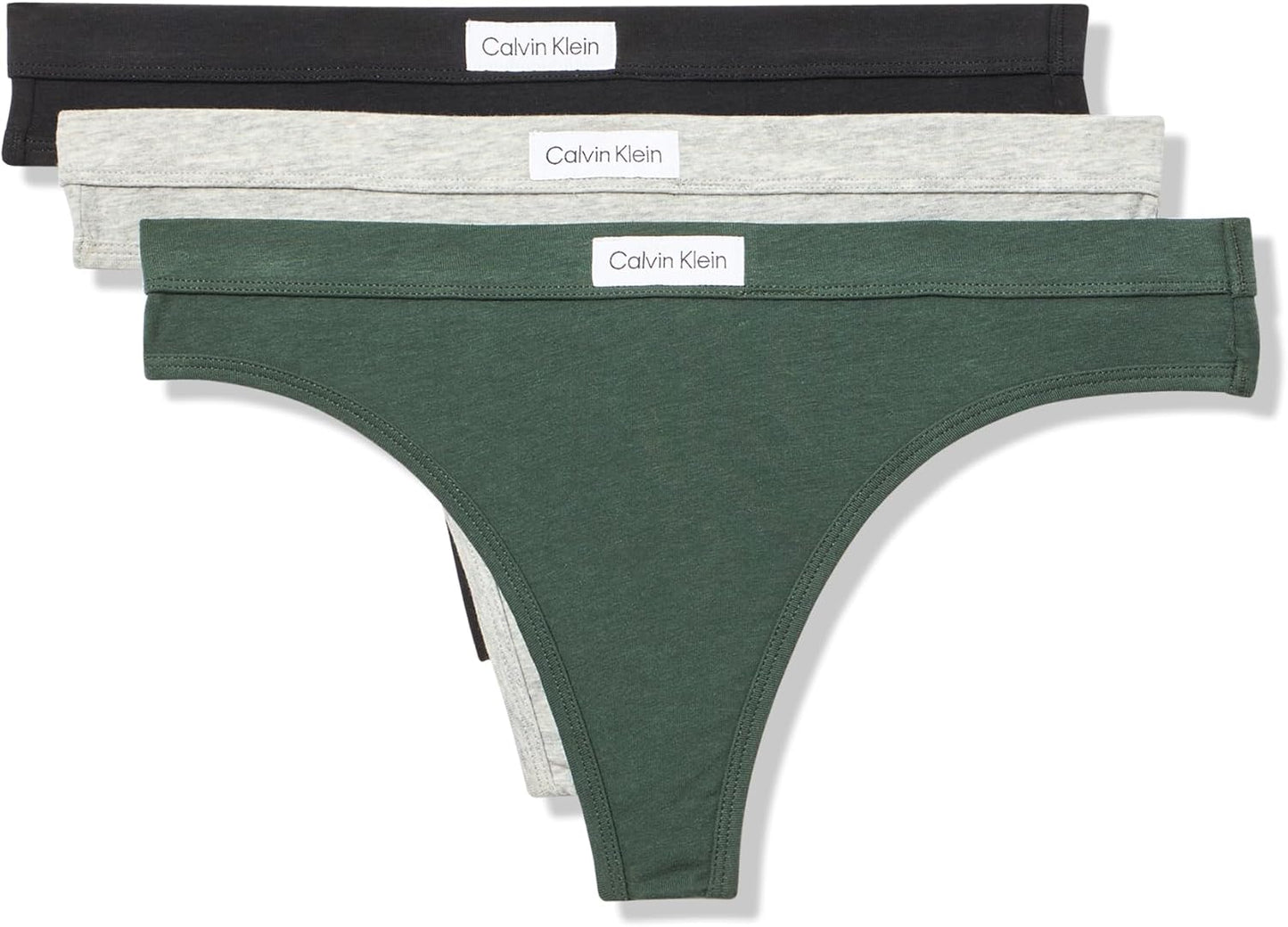 Folded 3-pack of Calvin Klein cotton blend thong panties