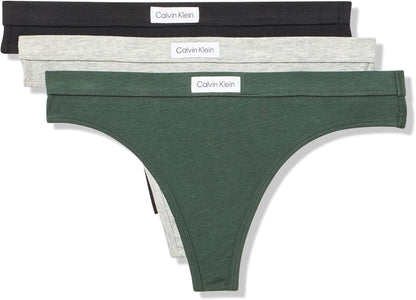 Folded 3-pack of Calvin Klein cotton blend thong panties