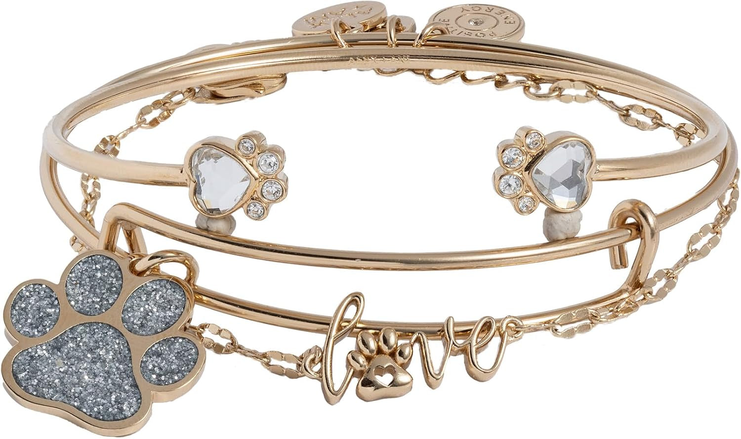 Paws of Love bracelet detail with crystal elements