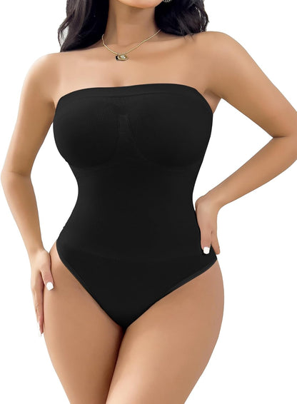 Removable strap shapewear bodysuit in neutral tone