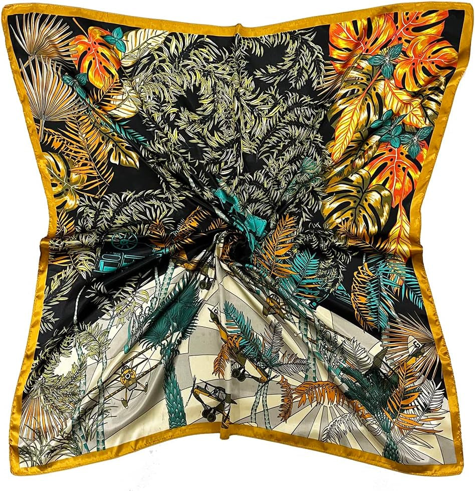 Julunar Silk like Head Scarf for Women - Satin Large Hair Scarves - 35" Square Silk Hair Wrap for Sleeping with Gift Packed