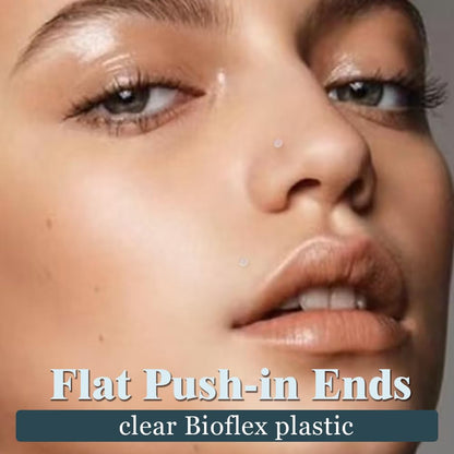 Clear Piercing Retainers - Flexible Nose, Septum Nipple Rings Plastic Body Jewelry Kit for Sports Bioflex Lip Eyebrow Belly Tongue Industrial Barbell