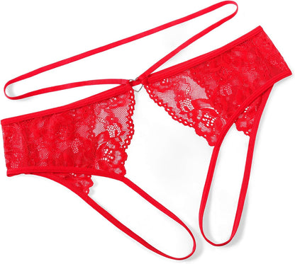 Premium lace thongs with strap back view