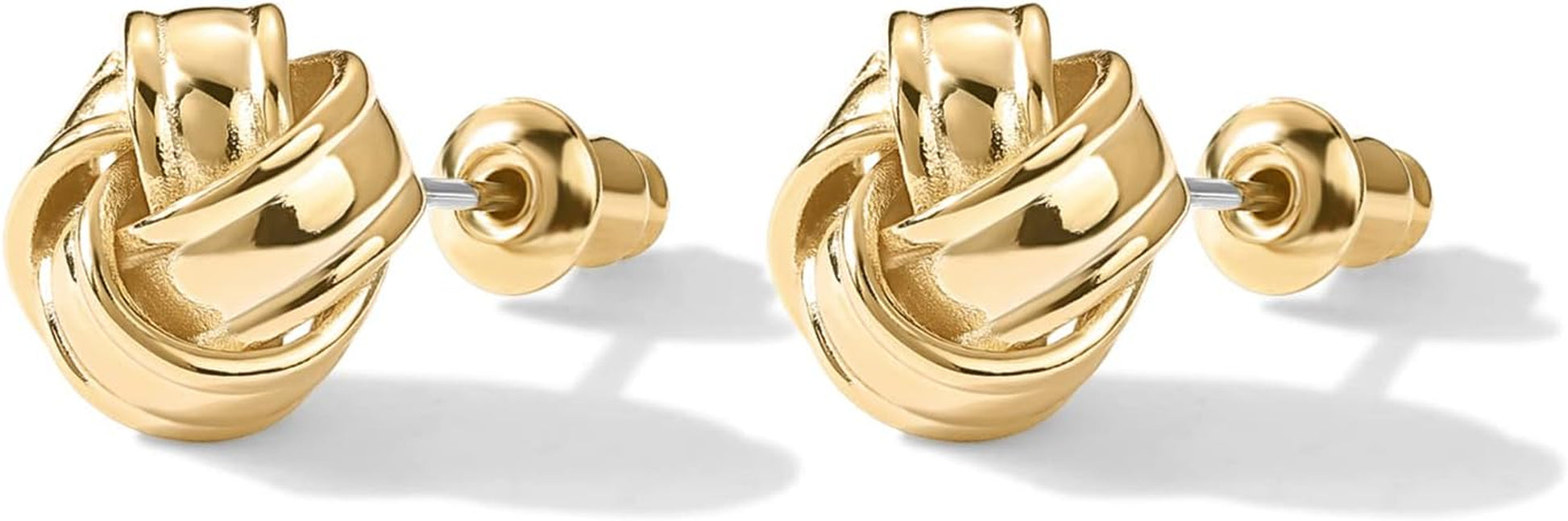PAVOI 14K Gold Plated 925 Sterling Silver Post Love Knot Stud Earrings | Gold Earrings for Women