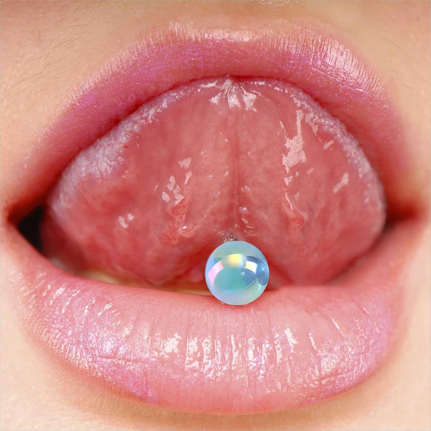 20Pcs 14G Mix-Color Stainless Steel Straight Barbell Tongue Rings Bars Piercing 5/8" Length Acrylic Glow in Dark Flexible Retainer Body Jewelry for Women Men