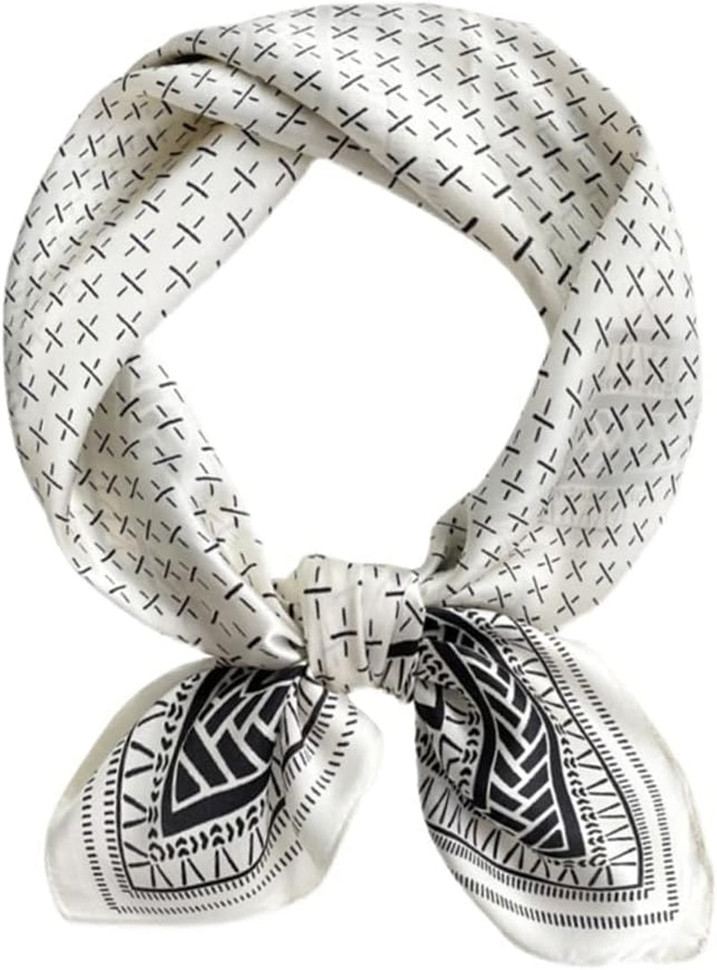 ANDANTINO 100% Mulberry Silk Square Scarf for Hair-25.6" X25.6'' Women Men Natural Silk Neckerchief Digital Printed Headscarf
