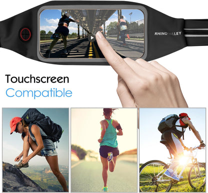 Running fanny pack showing interior money pocket and phone storage compartment