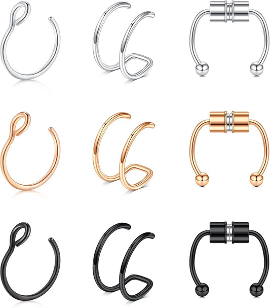Longita Magnetic Nose Rings - Fake Septum Ring & Hoop Studs for Women