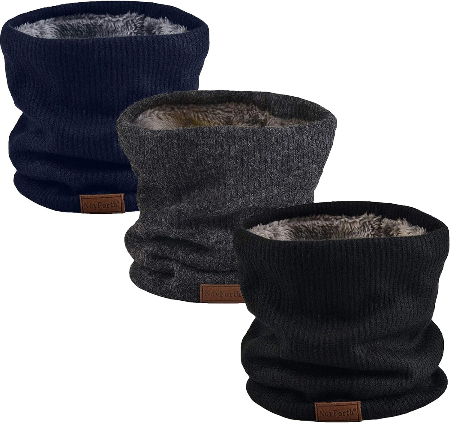 Novforth Winter Neck Warmer Men Ski, Neck Gaiter Face Scarf Women, Fleece Scarf for Men Gaiter Mask, Thick Windproof Scarves