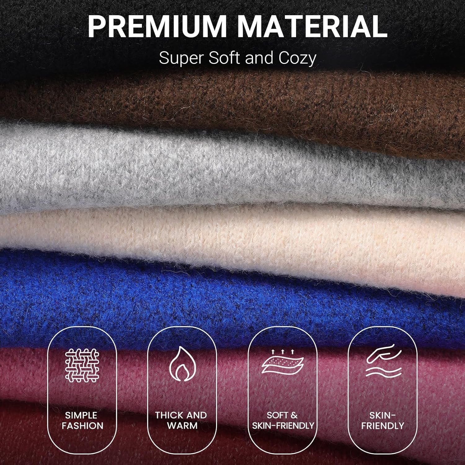 Trifabricy Winter Scarf for Women - Womens Warm Knit Scarf Soft Wrap for Cold Weather Winter Scarfs Fashion Solid Scarves