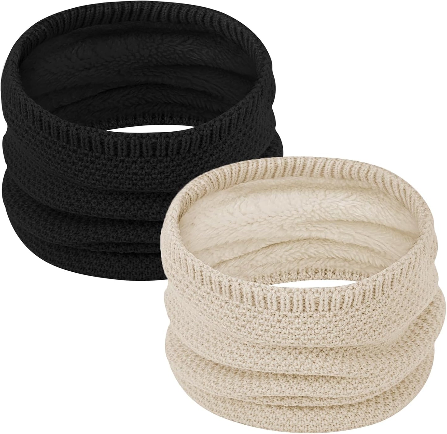 Loritta Neck Warmer Winter Warm Infinity Scarf Double-Layer Thick Fleece Windproof Scarves for Women Men